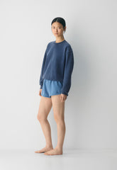 Cozy Sweatfleece Perfect Crew Sweatshirt - NO-STRESS MEDIUM BLUE