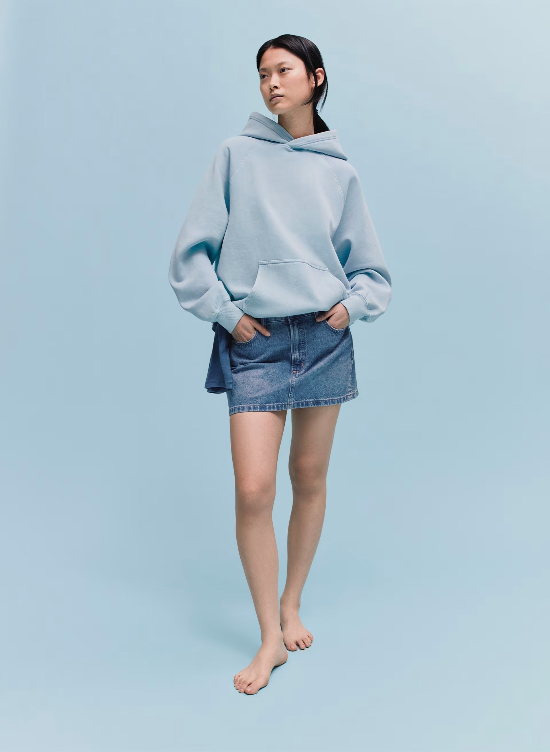 Cozy Sweatfleece Mega Raglan™ Hoodie - NO-STRESS BEACH BLUE
