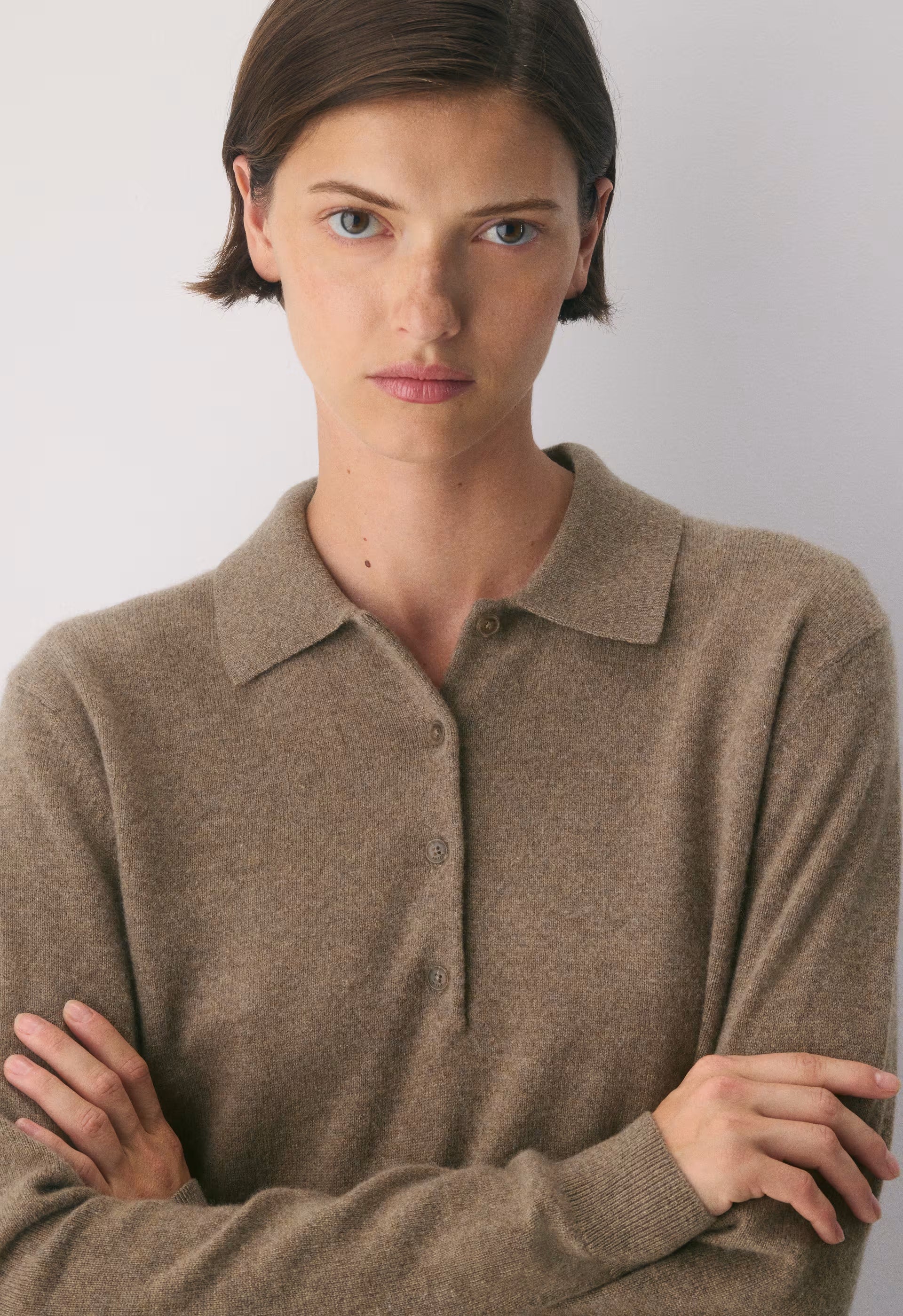 Bare Cashmere Cellini Sweater - HEATHER FOLIO TAUPE