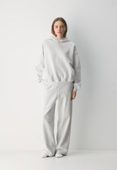 Cozy Sweatfleece Mega Hoodie - HEATHER CLOUD WHITE