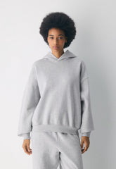 Cozy Sweatfleece Mega Hoodie - HEATHER CHROME