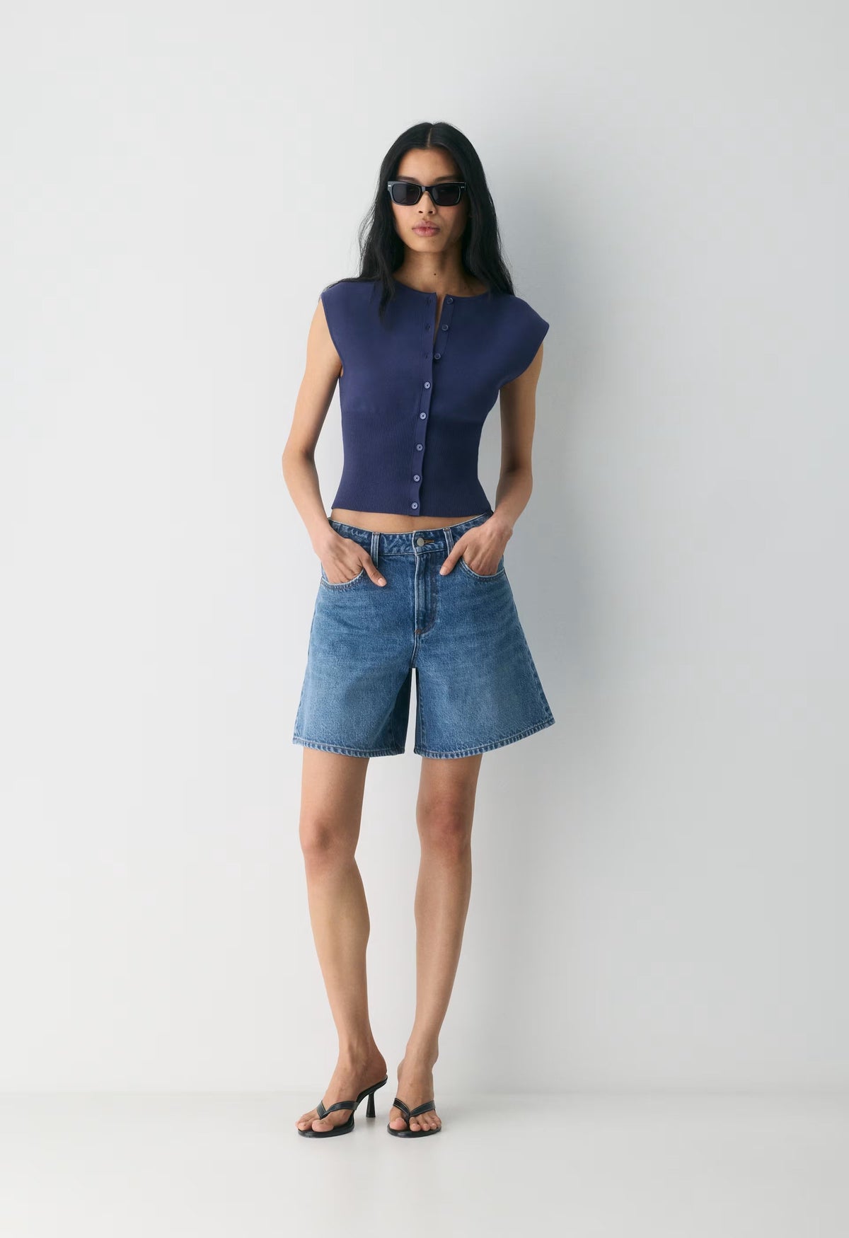 Golightly Sleeveless Cardigan - Wonder Yarn - HARBOUR NAVY