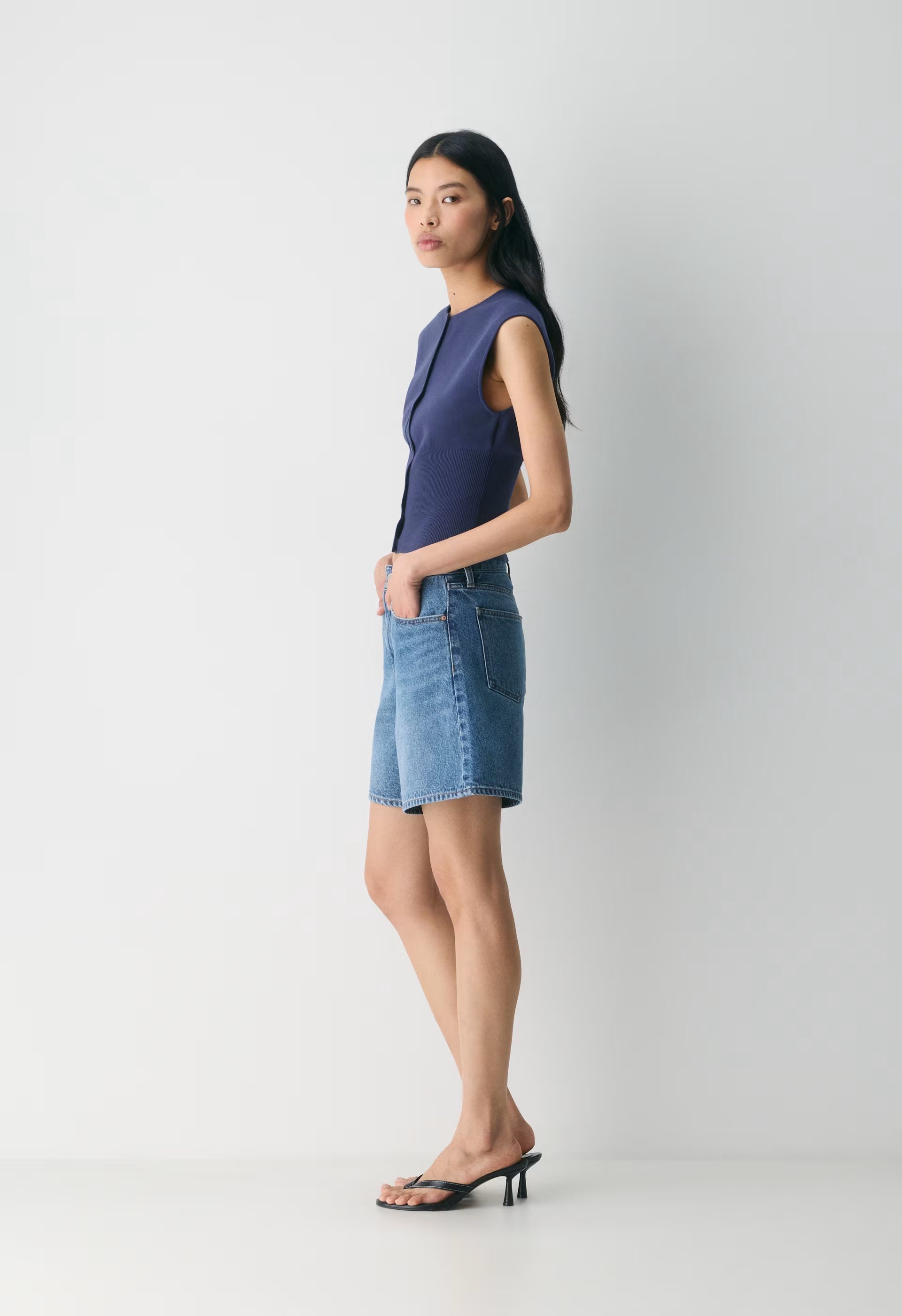 Golightly Sleeveless Cardigan - Wonder Yarn - HARBOUR NAVY