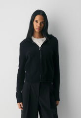Essential Cashmere Idyllic Zip Hoodie - BLACK
