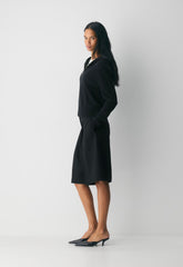 Essential Cashmere Idyllic Zip Hoodie - BLACK