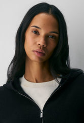 Essential Cashmere Idyllic Zip Hoodie - BLACK
