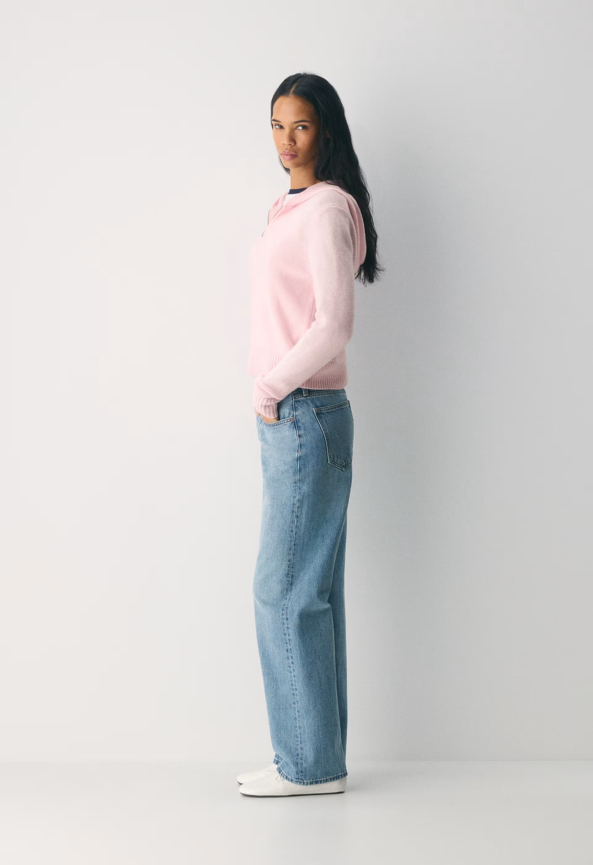 Essential Cashmere Idyllic Zip Hoodie - VILLA PINK
