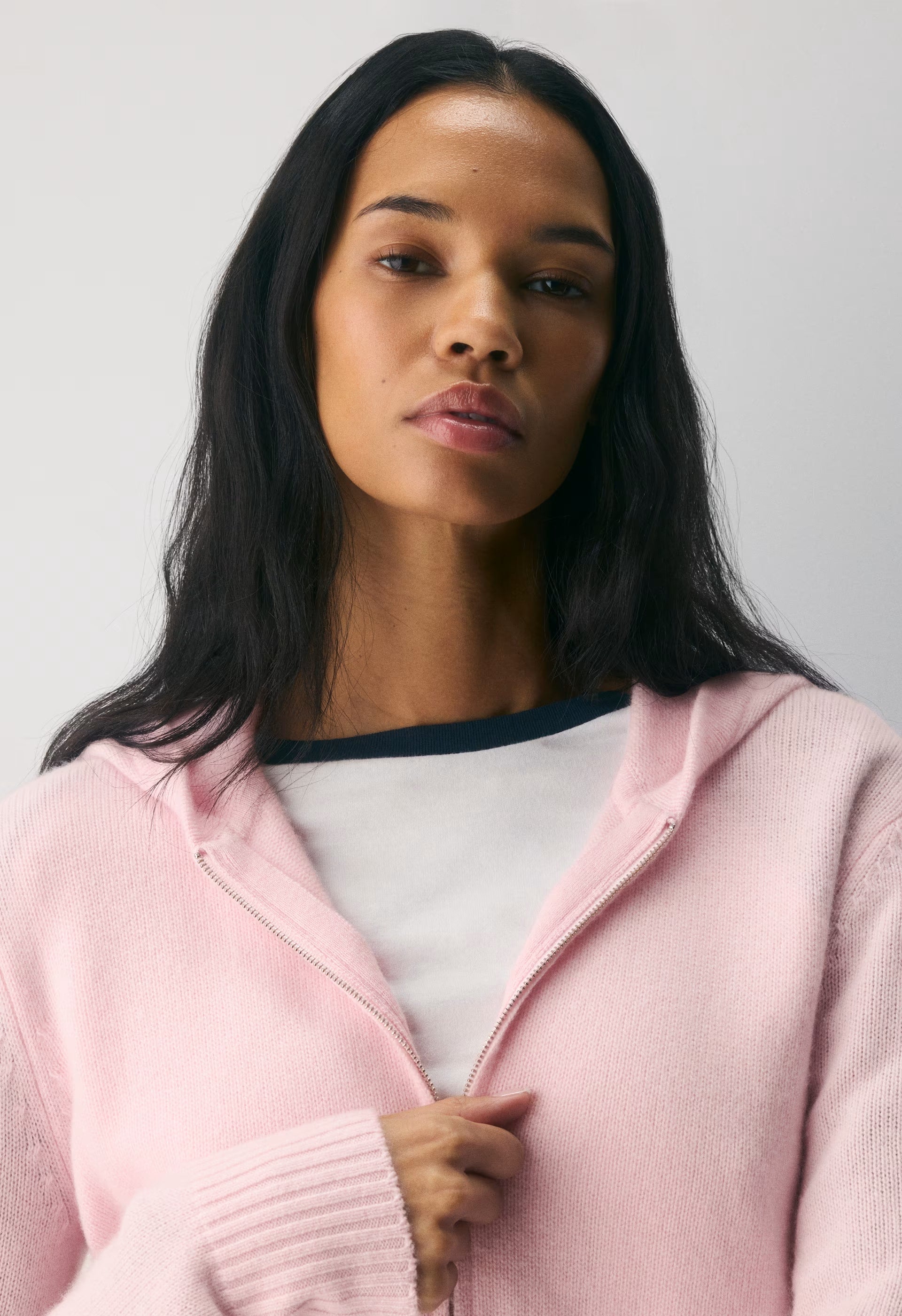 Essential Cashmere Idyllic Zip Hoodie - VILLA PINK