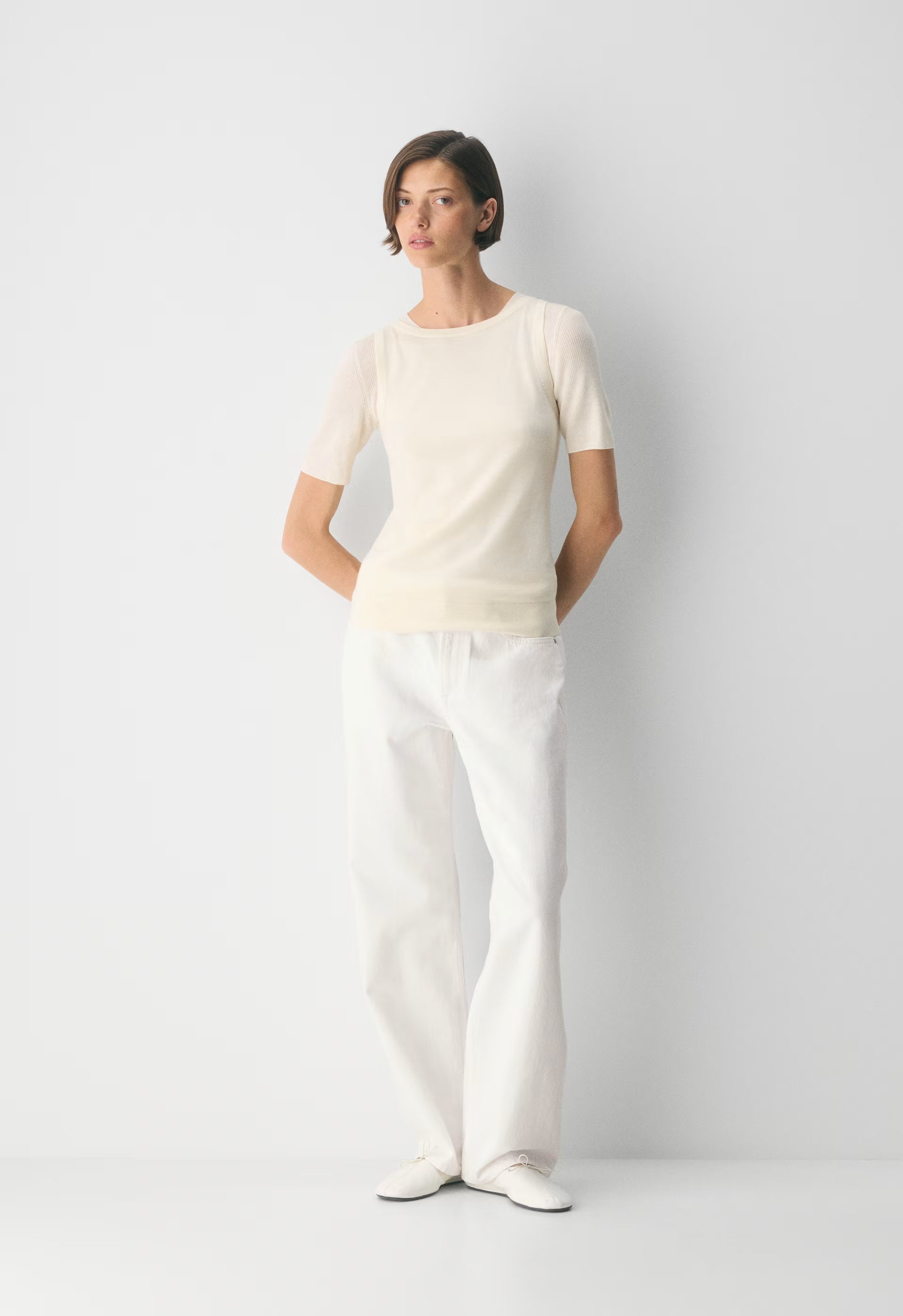 Fine Merino Wool Pasture Sweater Vest - LYCHEE WHITE