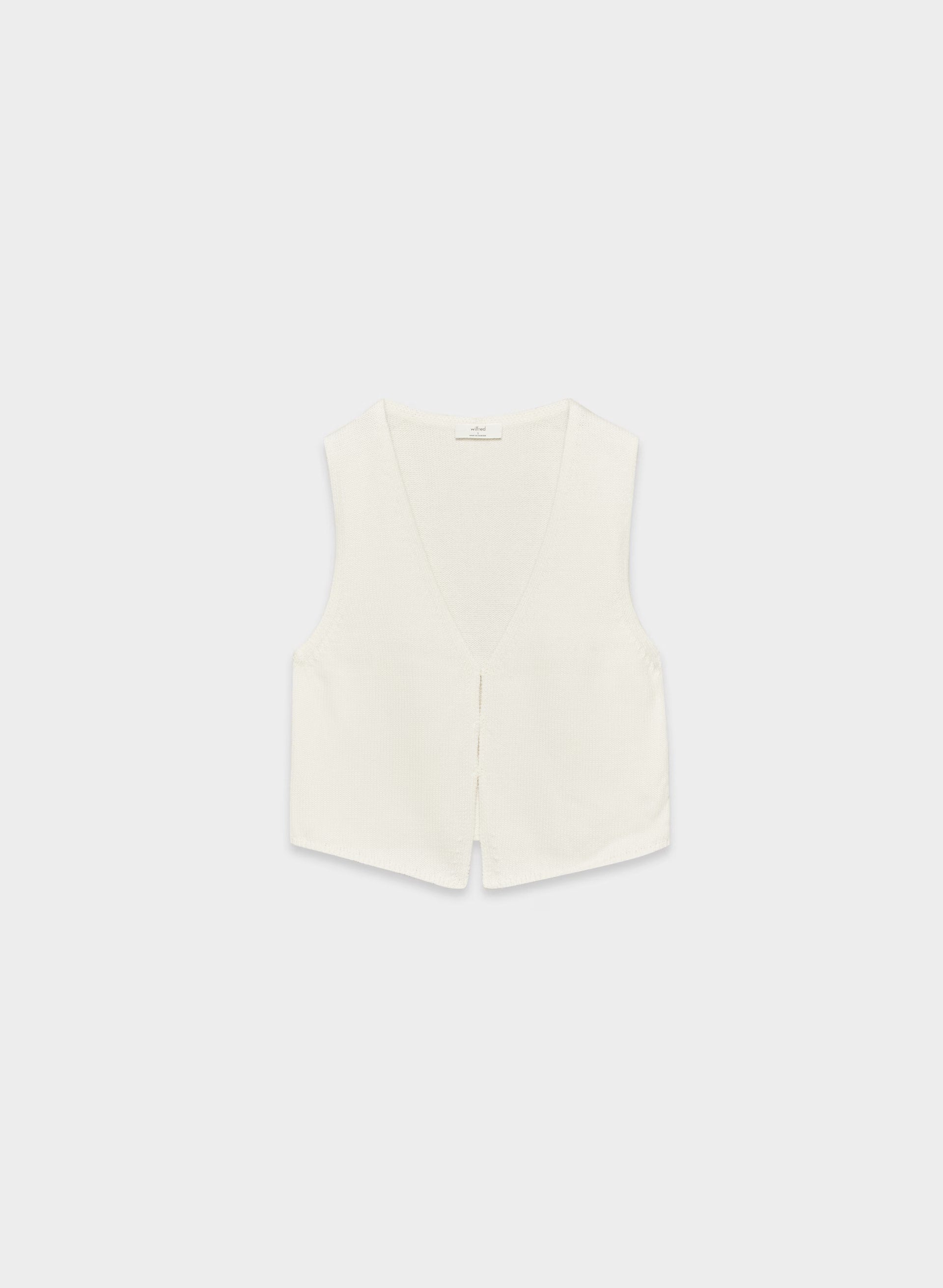 Cotton Charm™ Basque Sweater Vest - LIGHT BIRCH