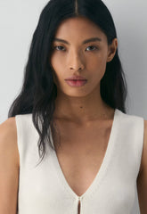 Cotton Charm™ Basque Sweater Vest - LIGHT BIRCH