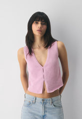 Cotton Charm™ Basque Sweater Vest - SWEET PEA PURPLE