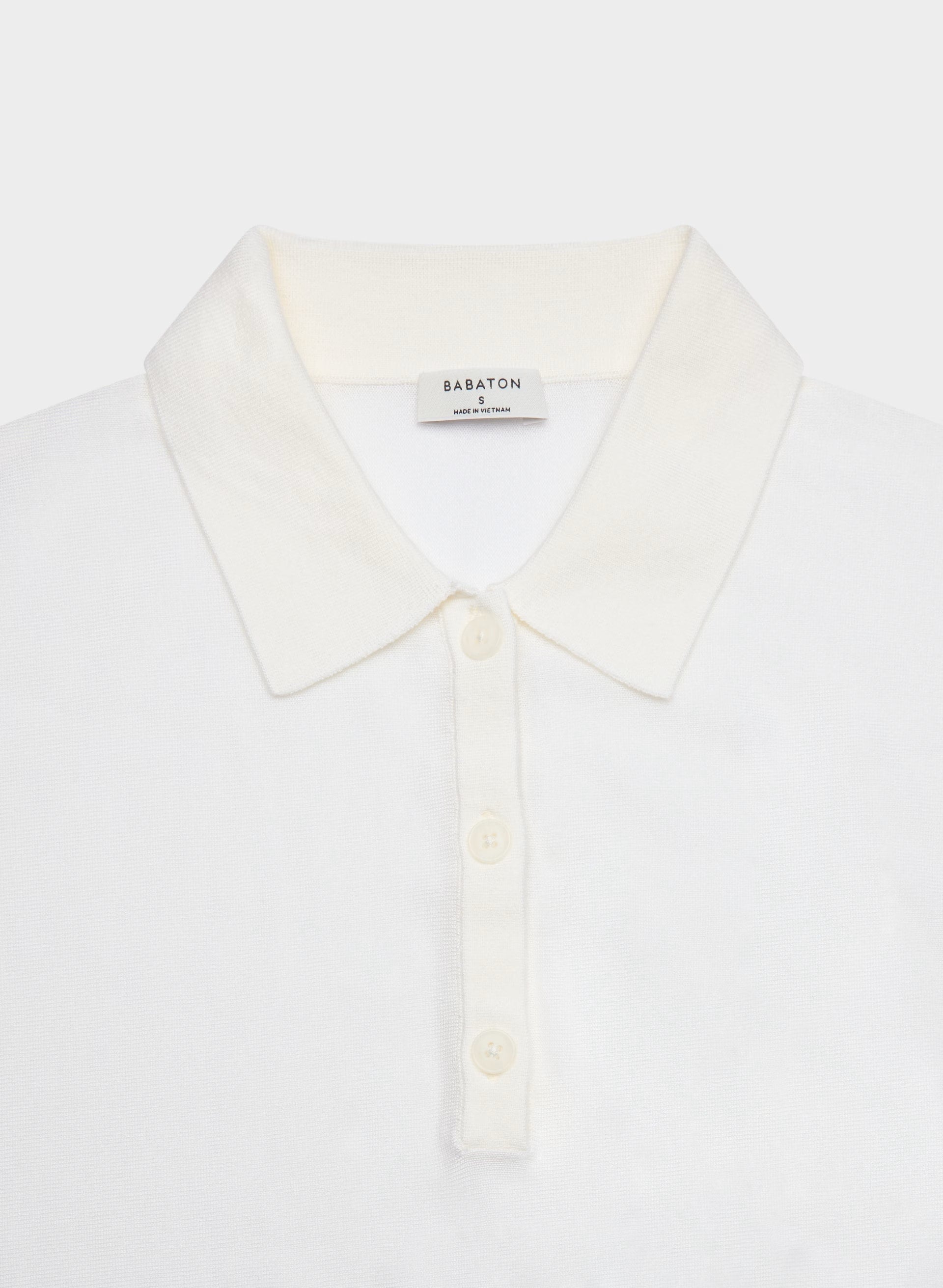 Steno Polo Sweater - CLOUDED WHITE