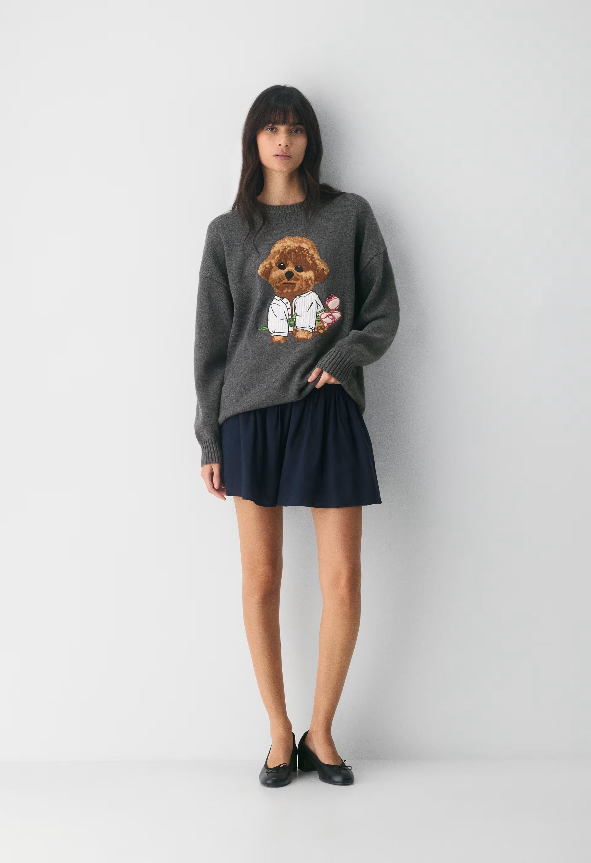Cotton Charm™ Peggy Icon Sweater - RIPPLE BLUE/BEAR
