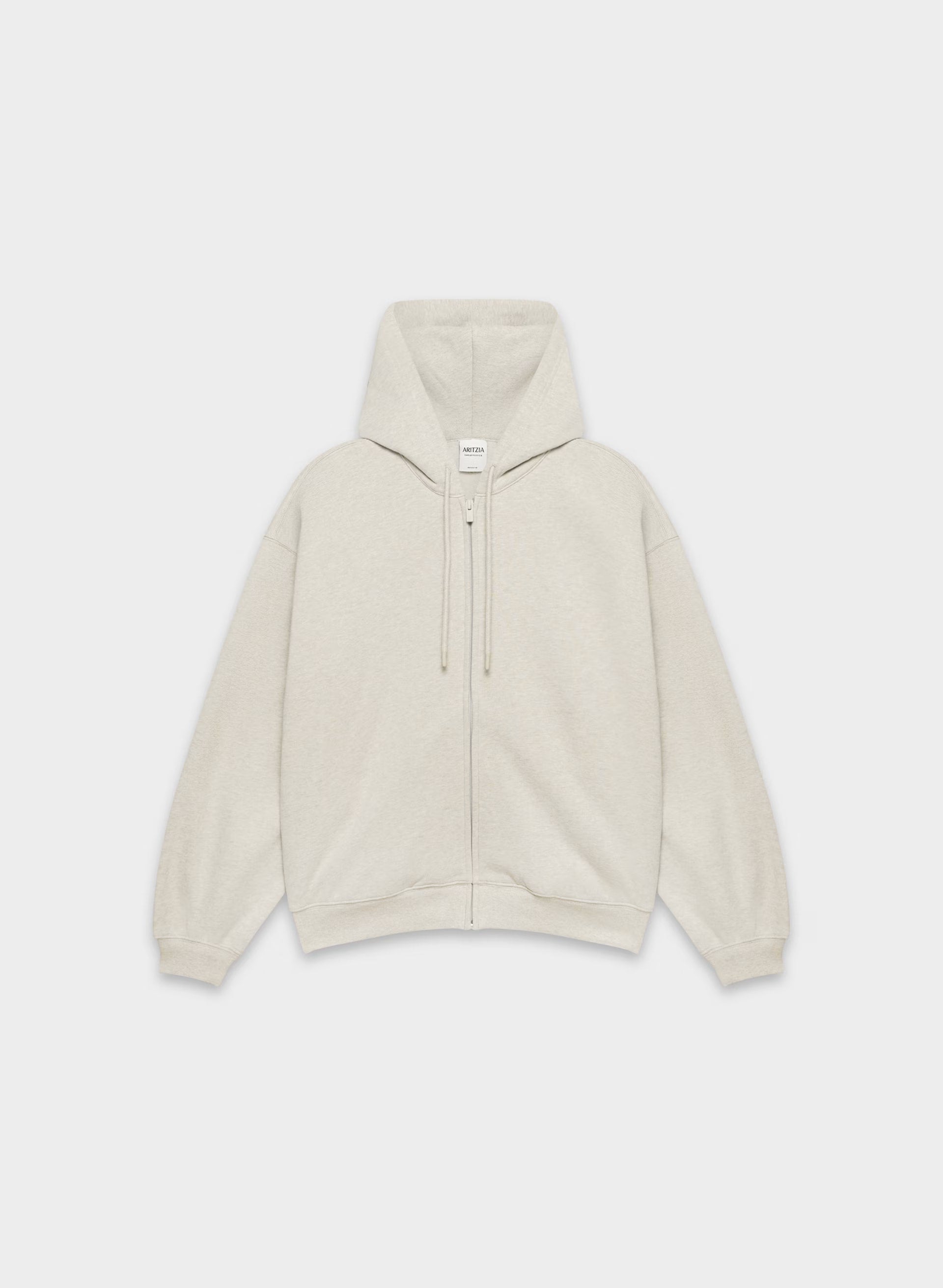 Cozy Sweatfleece Mega Zip Hoodie - HEATHER ECRU