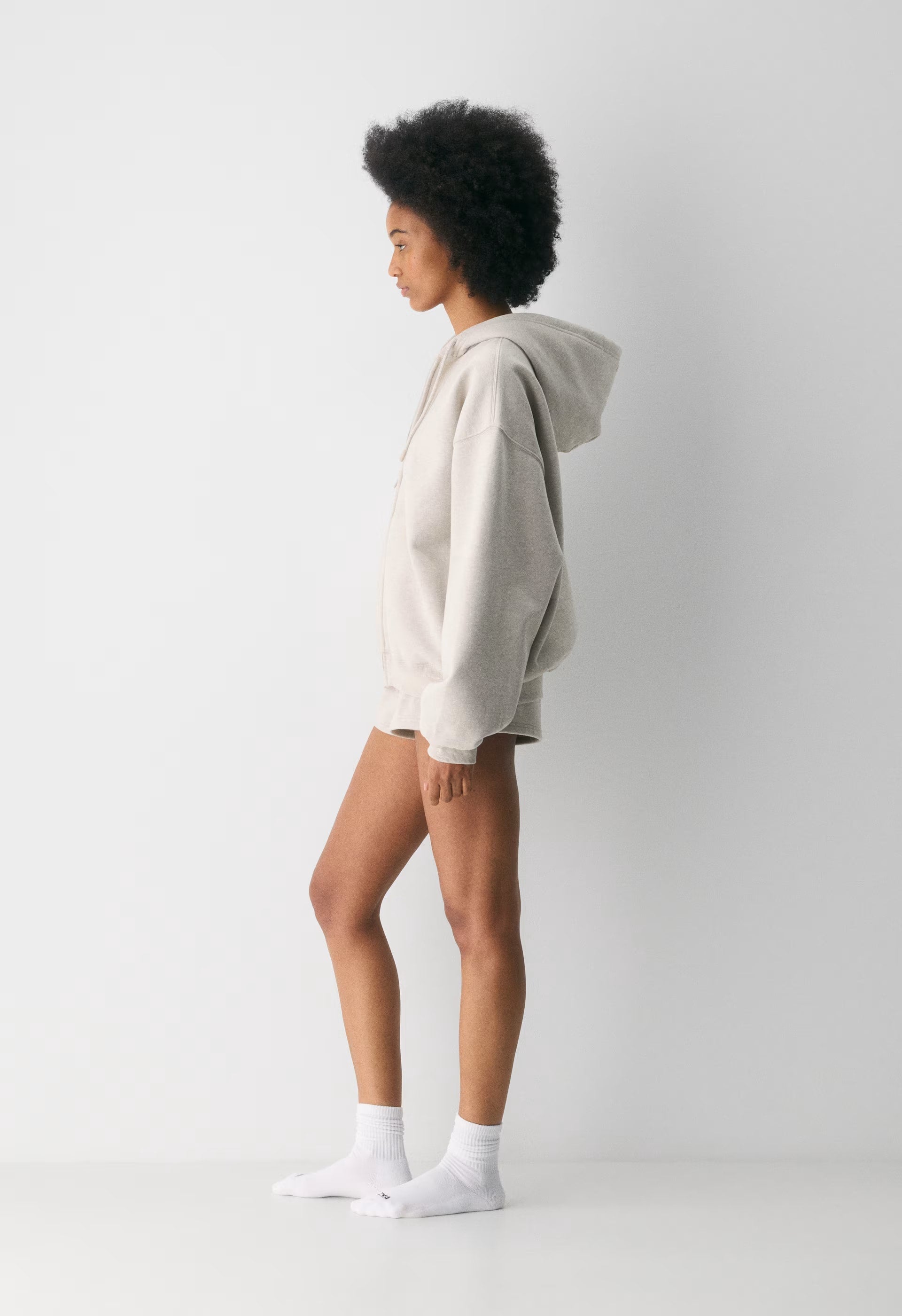 Cozy Sweatfleece Mega Zip Hoodie - HEATHER ECRU