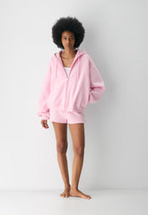 Cozy Sweatfleece Mega Zip Hoodie - MILKSHAKE PINK