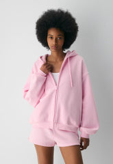 Cozy Sweatfleece Mega Zip Hoodie - MILKSHAKE PINK