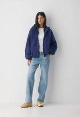 Cozy Sweatfleece Mega Zip Hoodie - HARBOUR NAVY