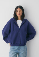 Cozy Sweatfleece Mega Zip Hoodie - HARBOUR NAVY