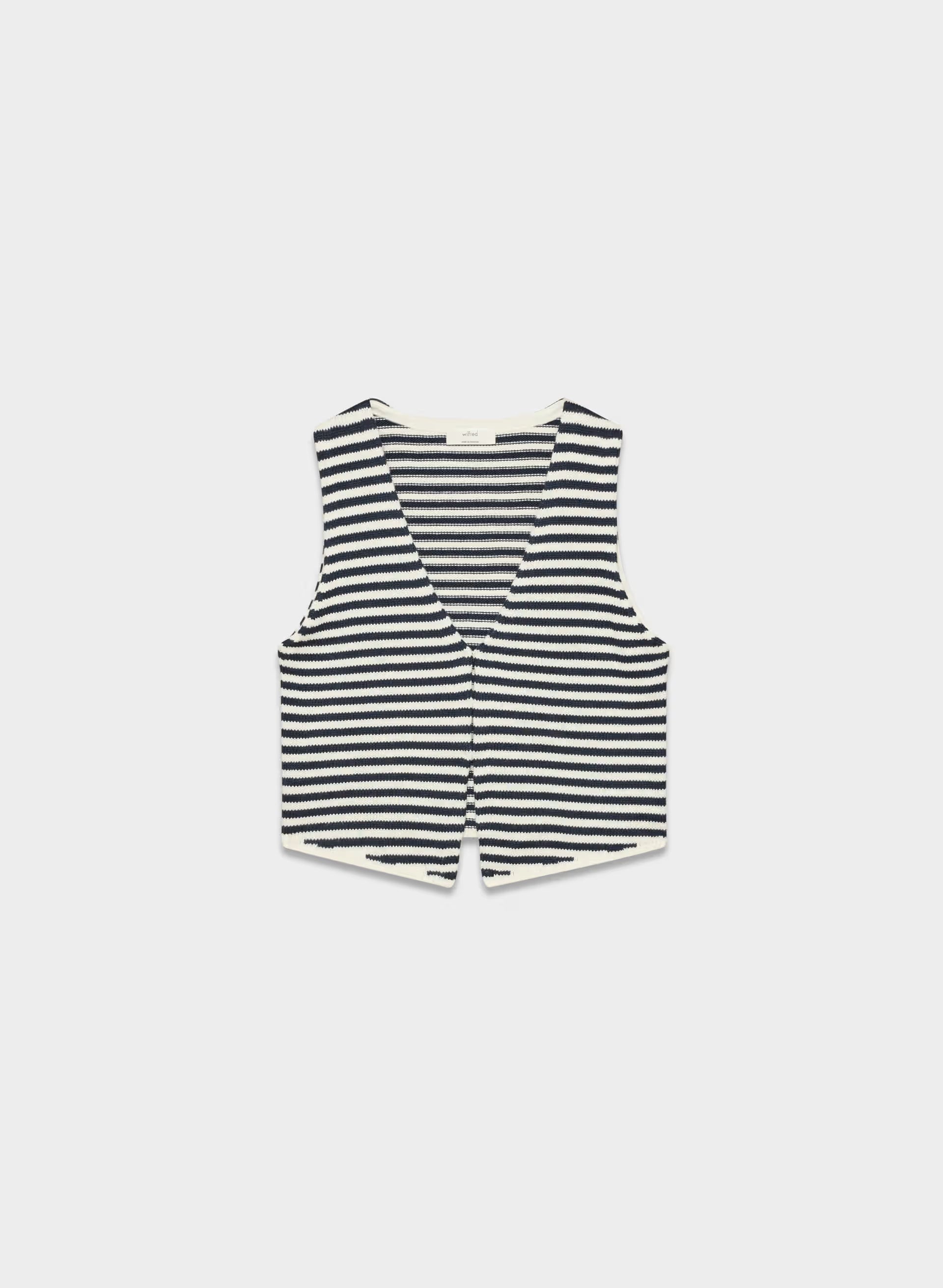 Cotton Charm™ Basque Sweater Vest - LT BIRCH/ ADMIRAL