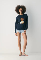 Cotton Charm™ Prep Icon Sweater - ADMIRAL/BROWN