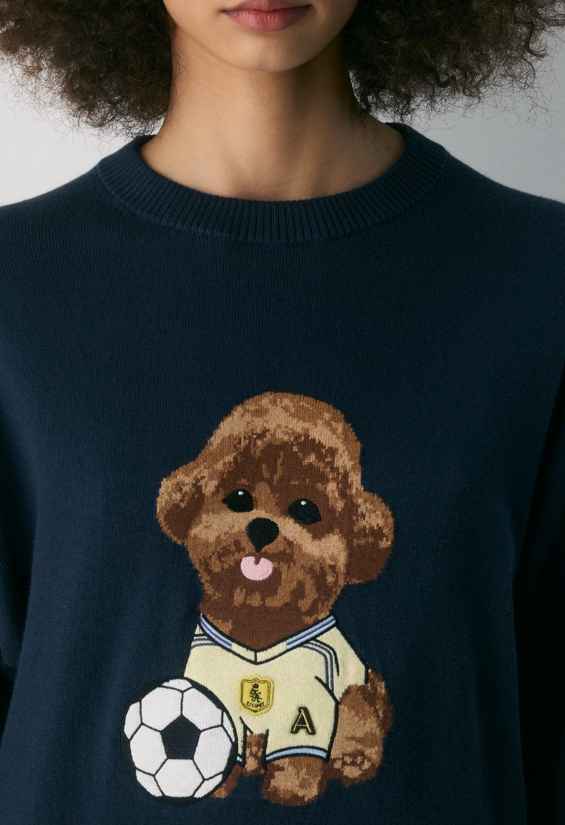 Cotton Charm™ Prep Icon Sweater - ADMIRAL/BROWN