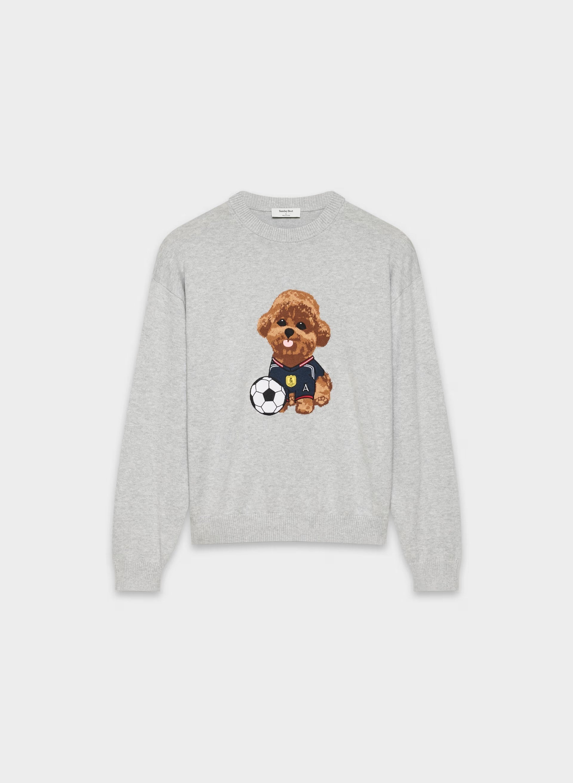 Cotton Charm™ Prep Icon Sweater - HTHR CHROME /BROWN