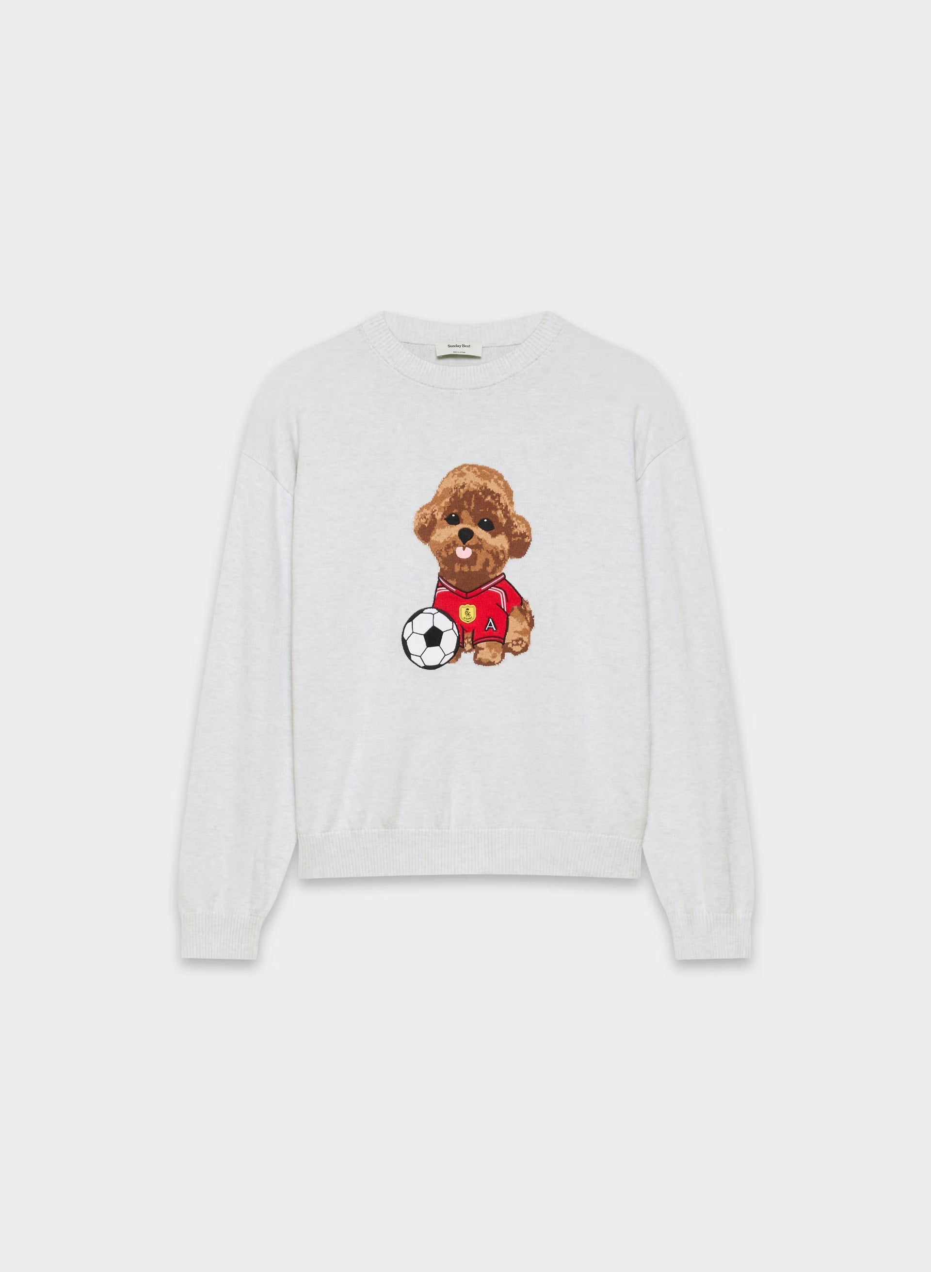 Cotton Charm™ Prep Icon Sweater - HTHR CLD WT/FLSHNG RD