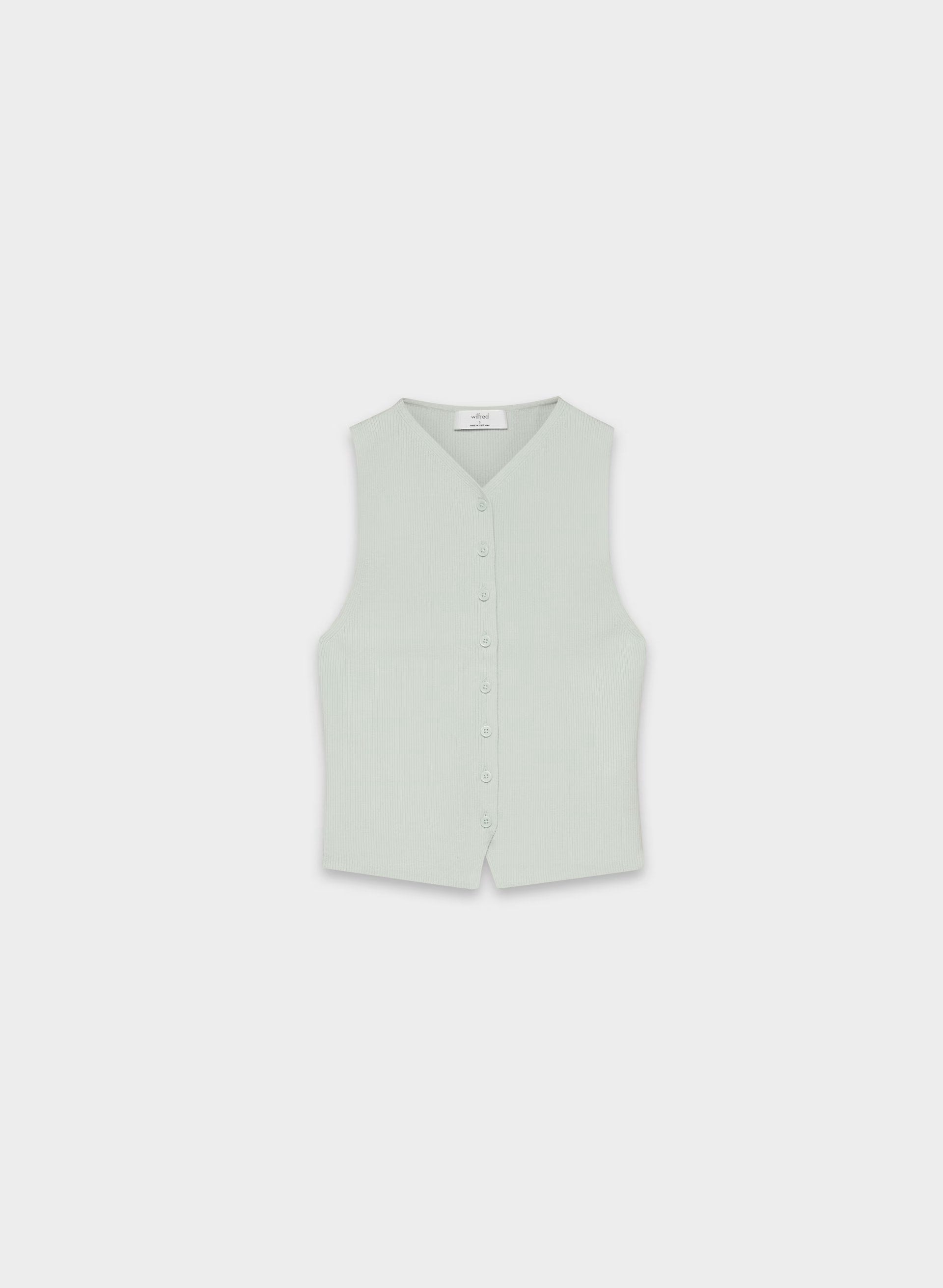 Croquet Sweater Vest - Wonder Yarn - AGAVE GREEN
