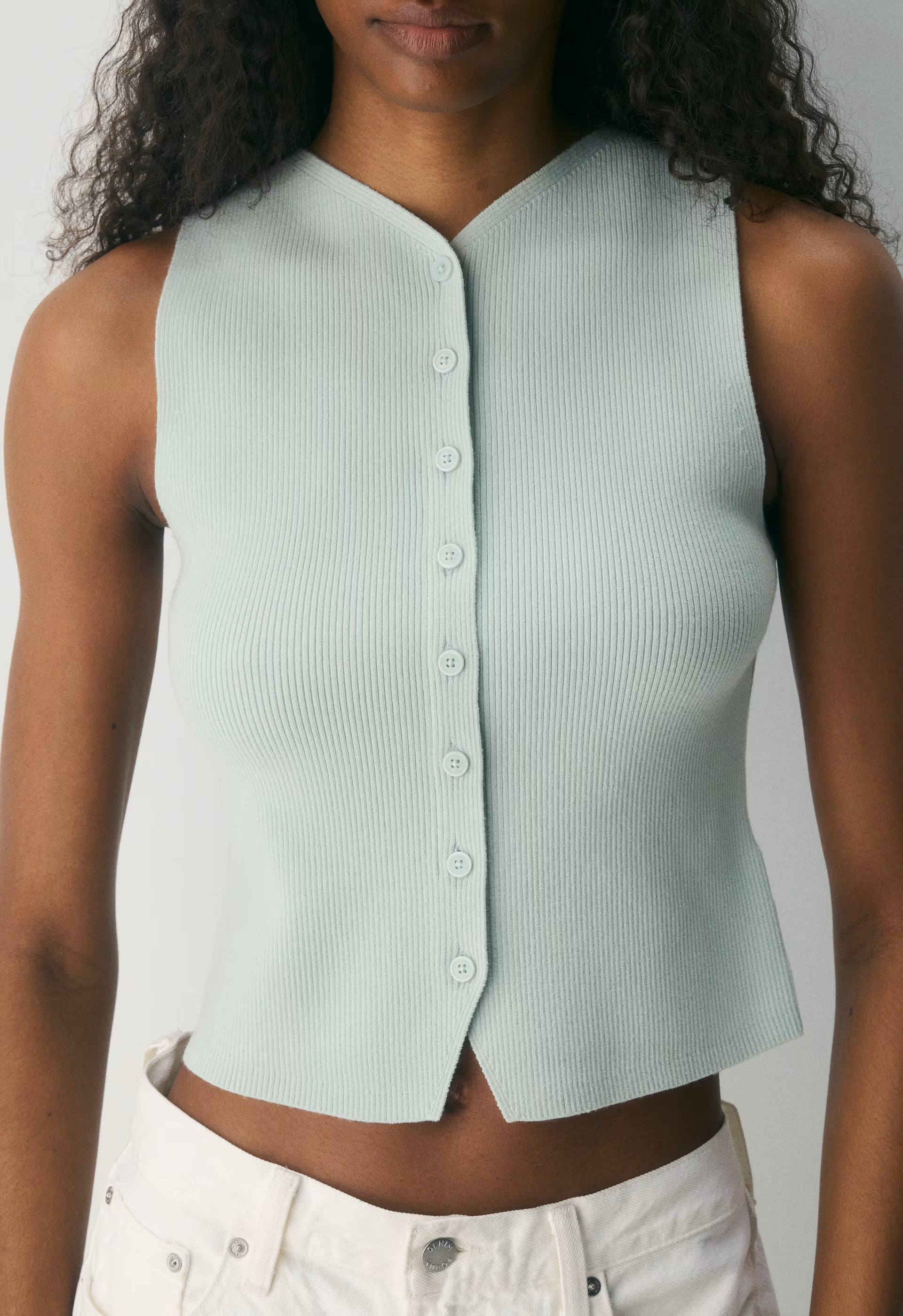 Croquet Sweater Vest - Wonder Yarn - AGAVE GREEN