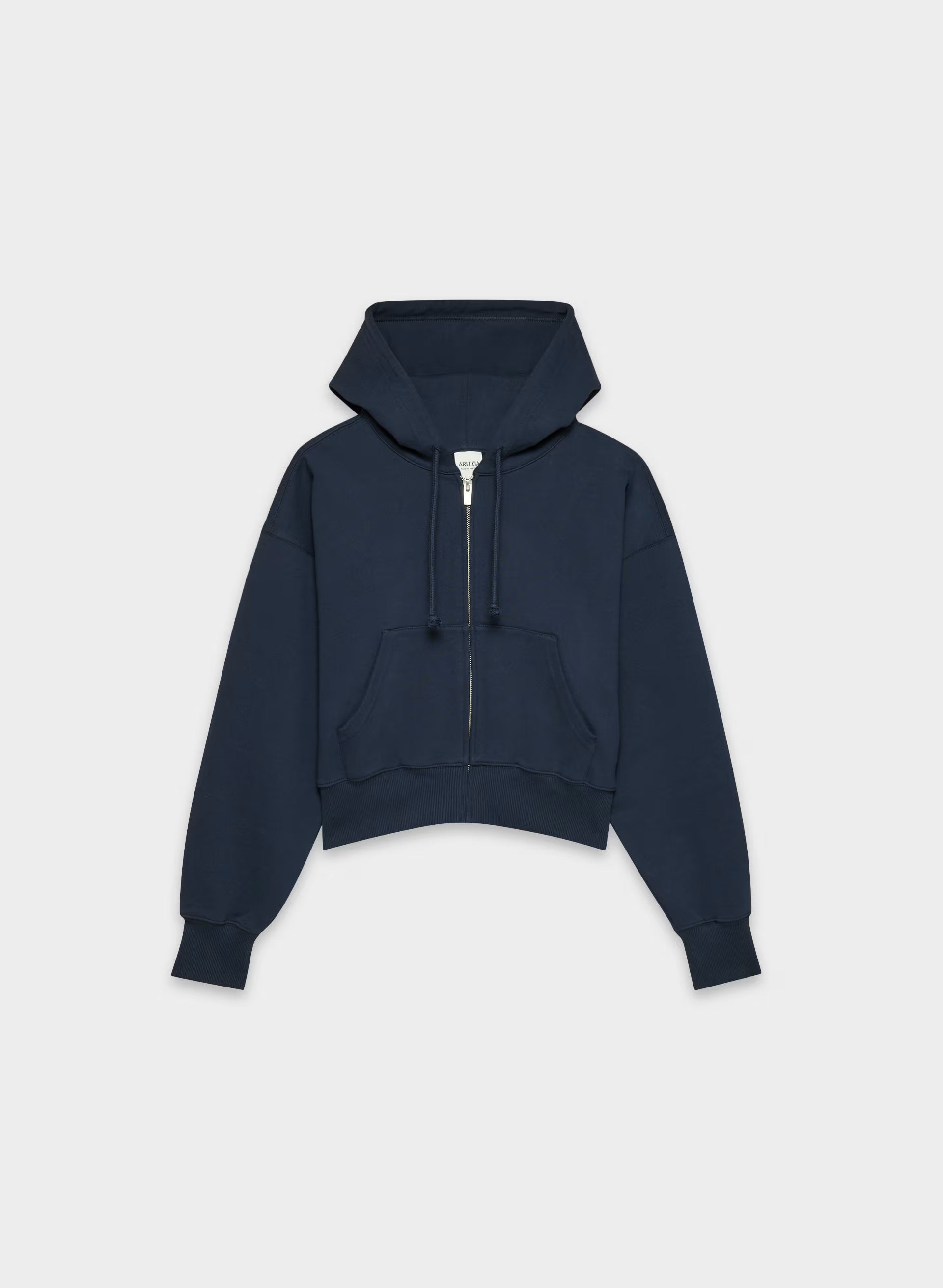 Terry Sweatfleece Boyfriend Boxy Zip Hoodie - ADMIRAL