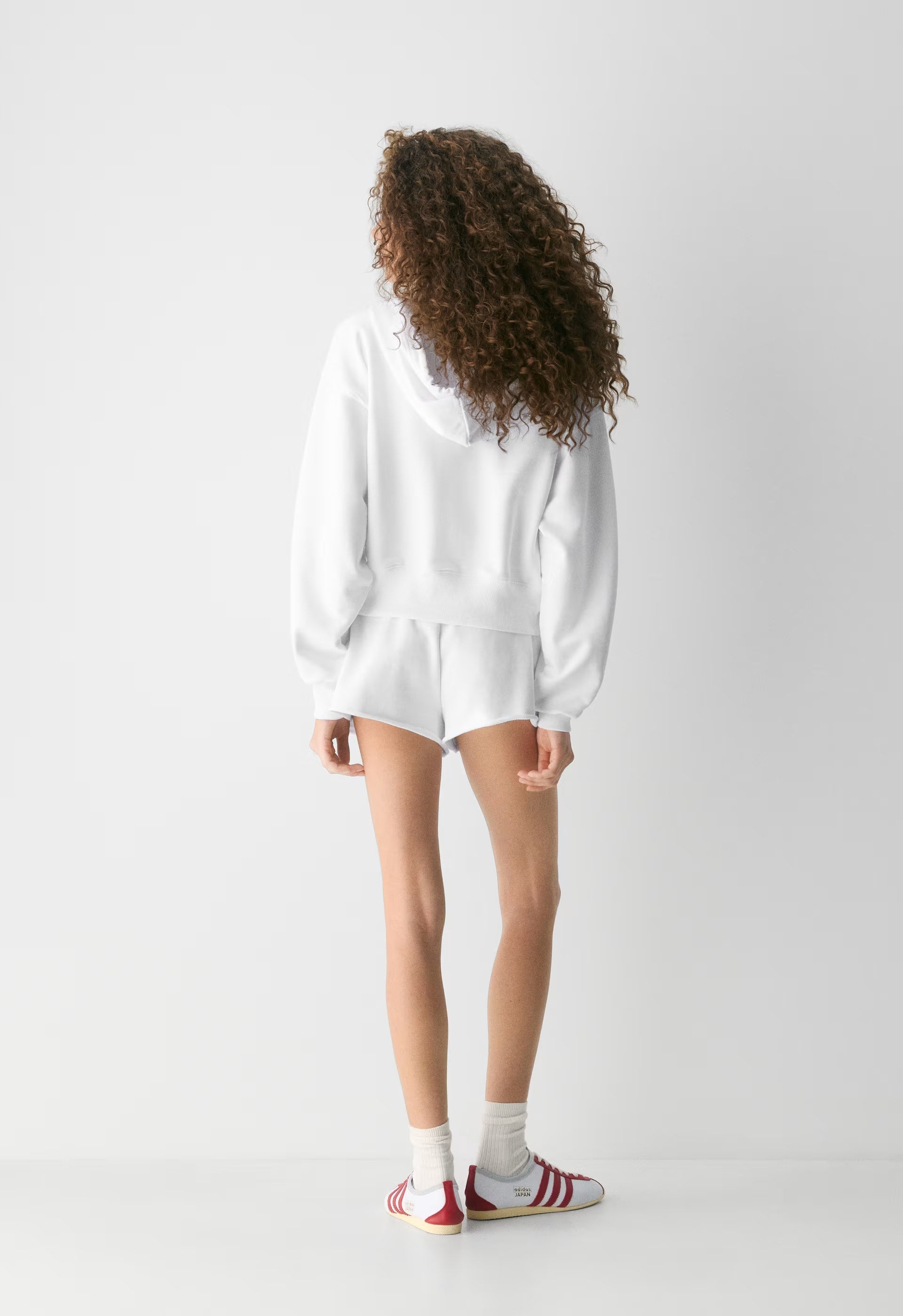 Terry Sweatfleece Boyfriend Boxy Zip Hoodie - WHITE