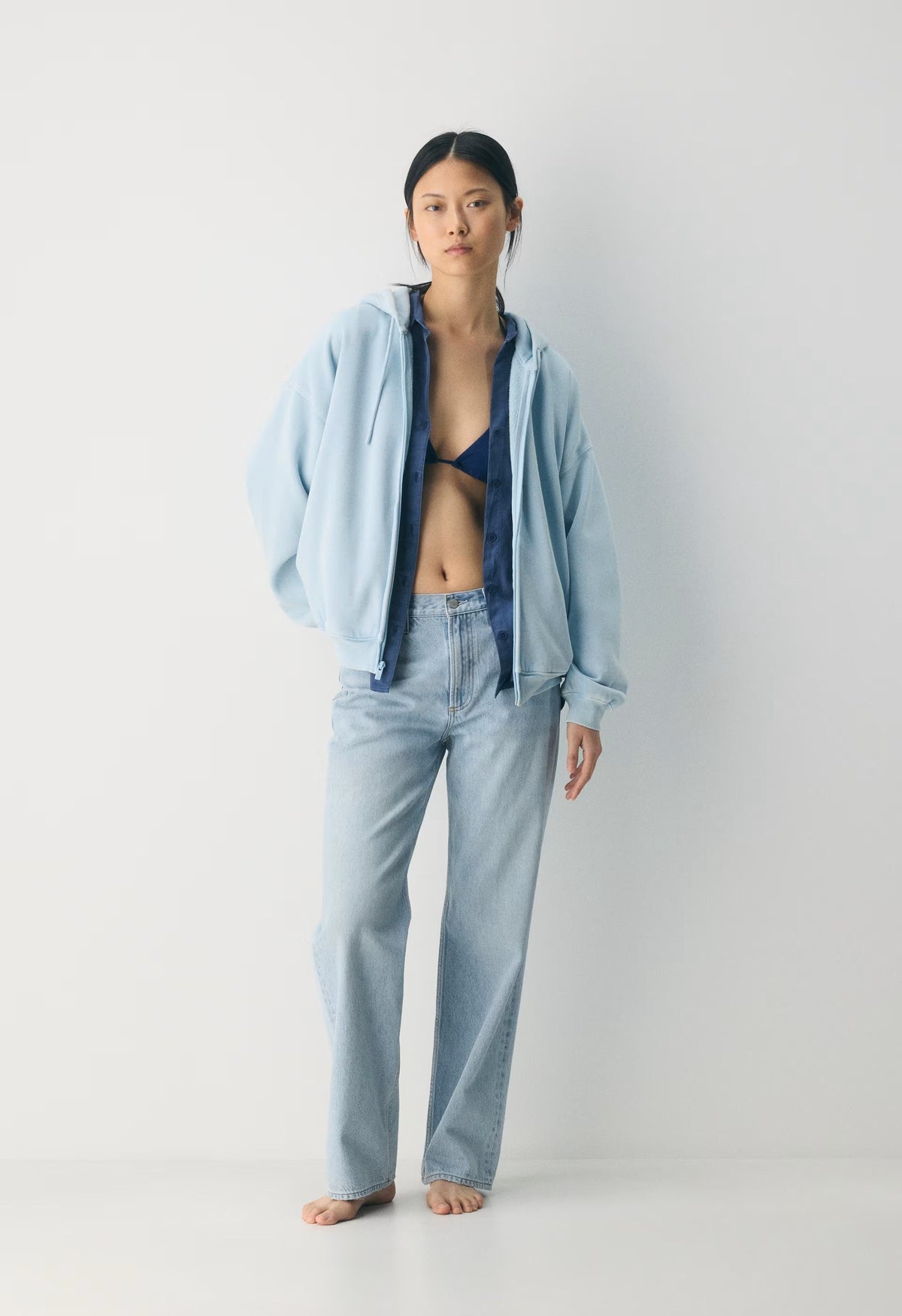 Cozy Sweatfleece Mega Zip Hoodie - NO-STRESS BEACH BLUE