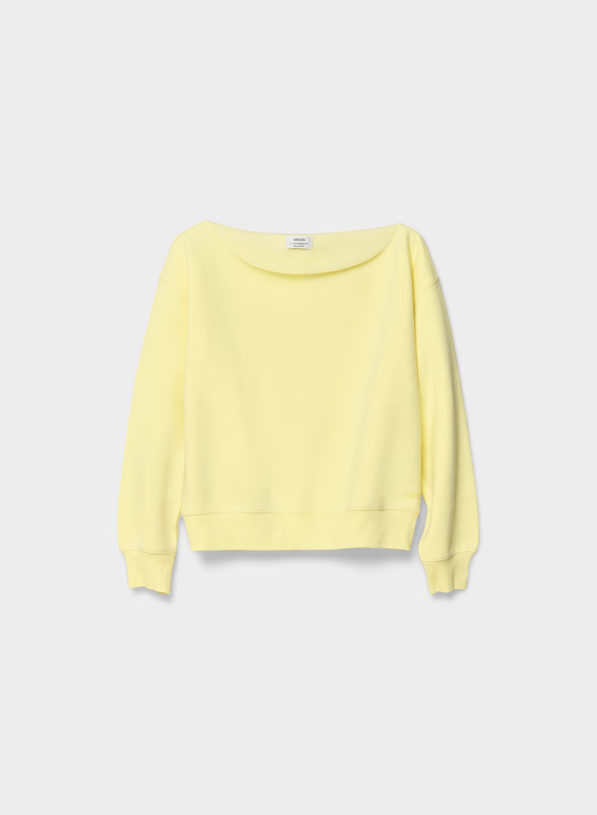 Cozy Sweatfleece BF Off-Shoulder Sweatshirt - LEMONADE