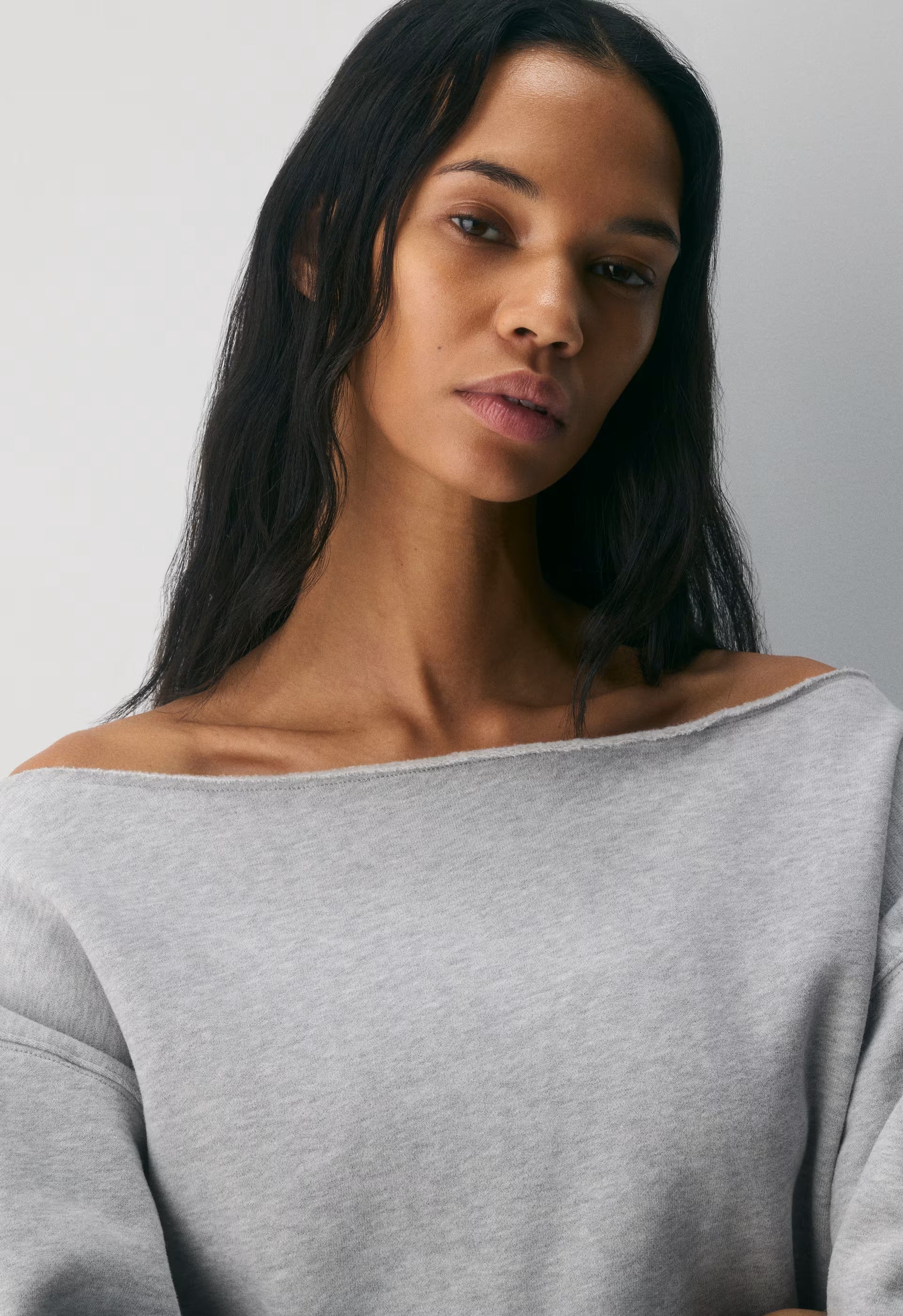 Cozy Sweatfleece BF Off-Shoulder Sweatshirt - MILKSHAKE PINK