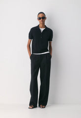 Bare Cashmere Cellini Shortsleeve Sweater - BLACK