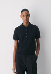 Bare Cashmere Cellini Shortsleeve Sweater - BLACK
