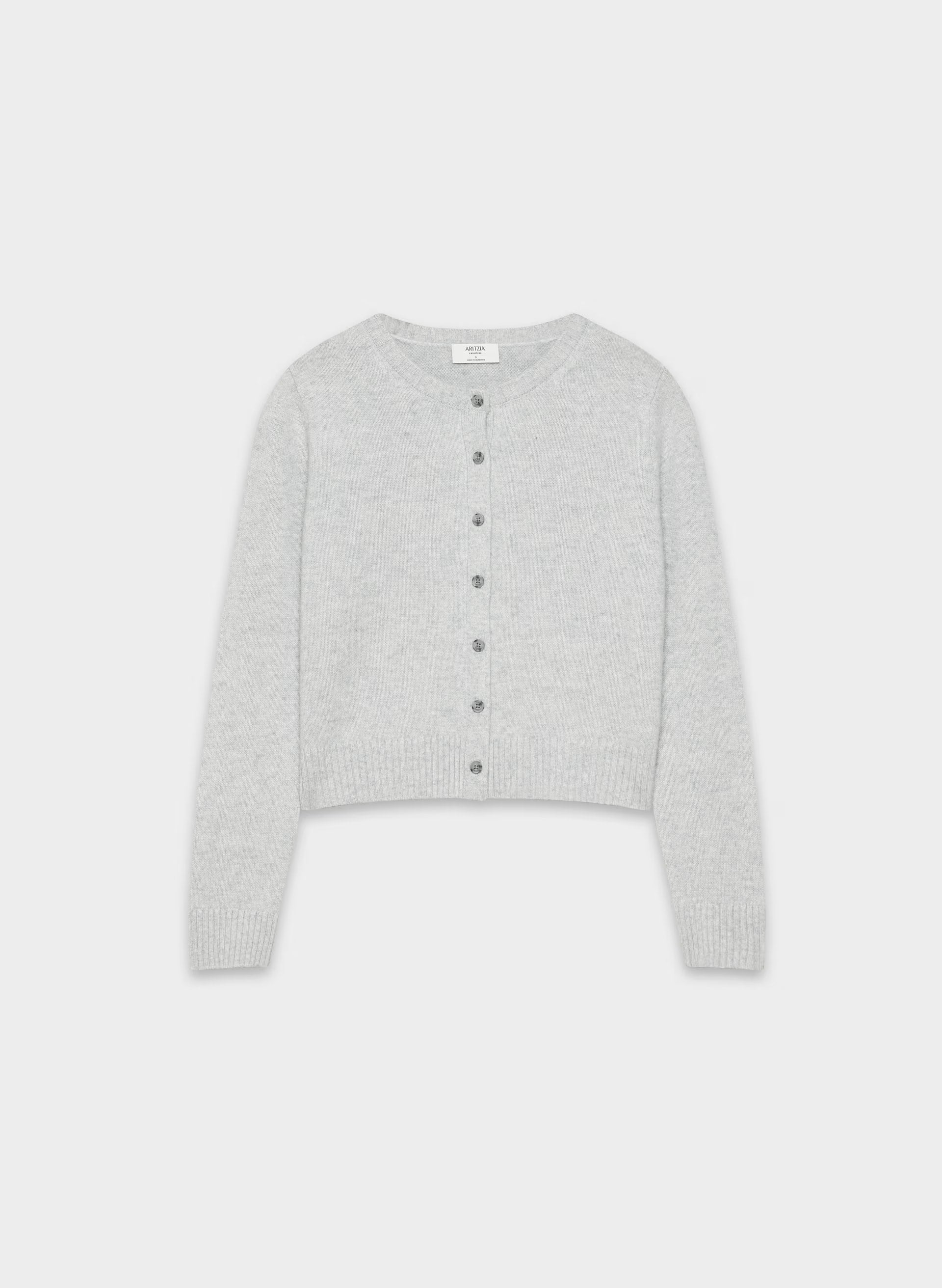 Essential Cashmere Acme Cardigan - HEATHER CHROME