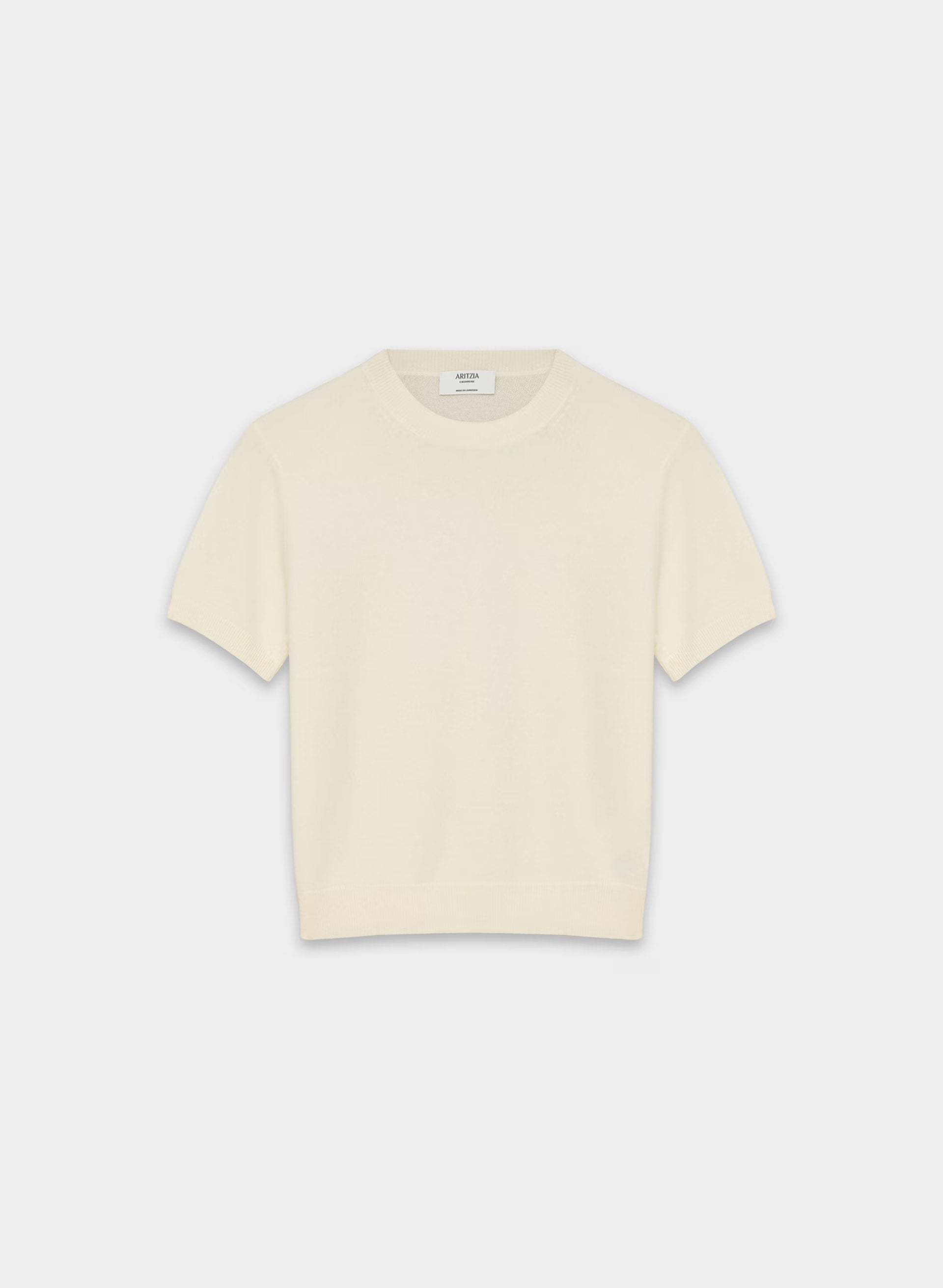 Bare Cashmere Bloor Shortsleeve Sweater - LIGHT BIRCH