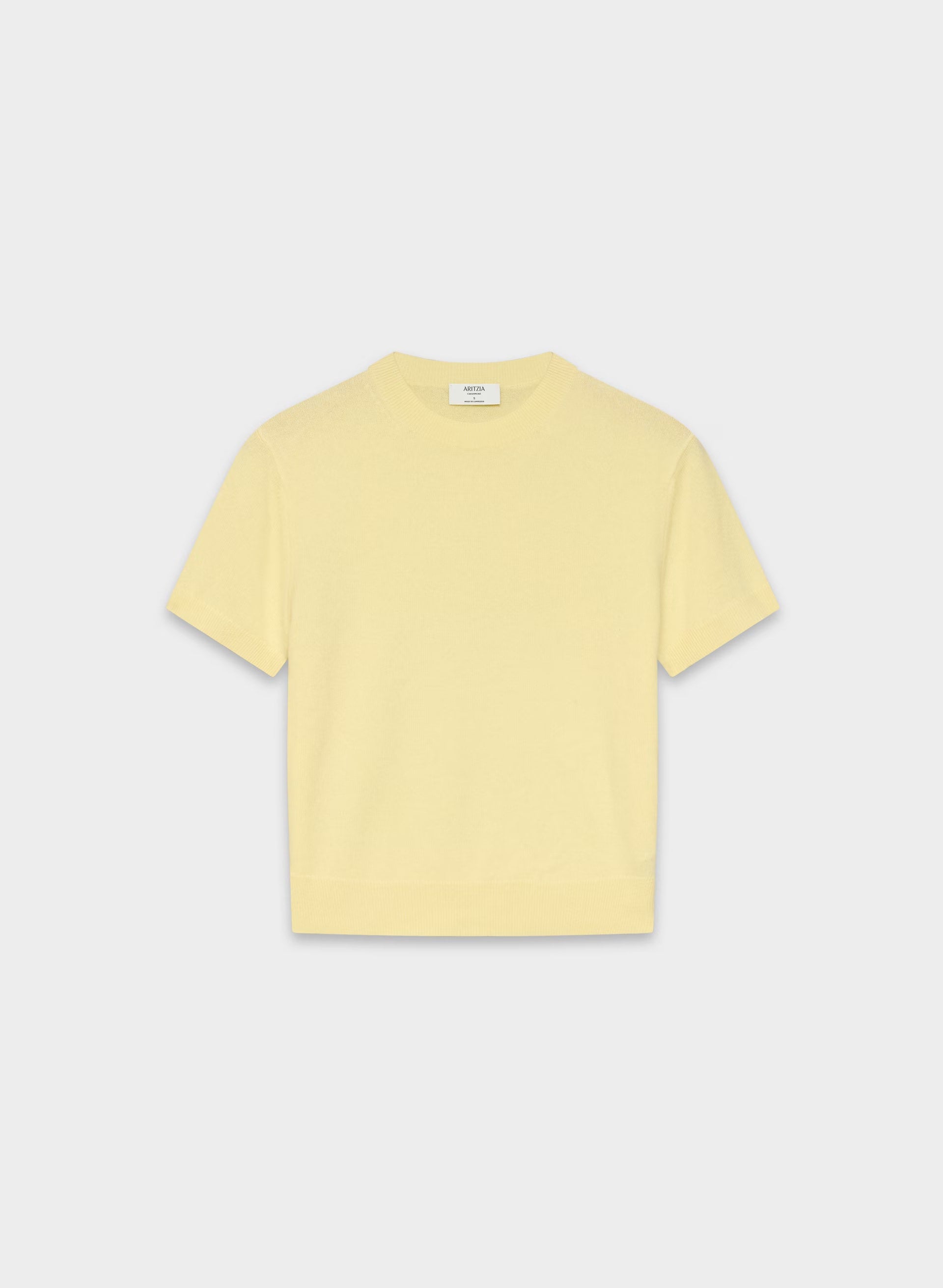 Bare Cashmere Bloor Shortsleeve Sweater - LEMONADE