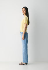 Bare Cashmere Bloor Shortsleeve Sweater - LEMONADE