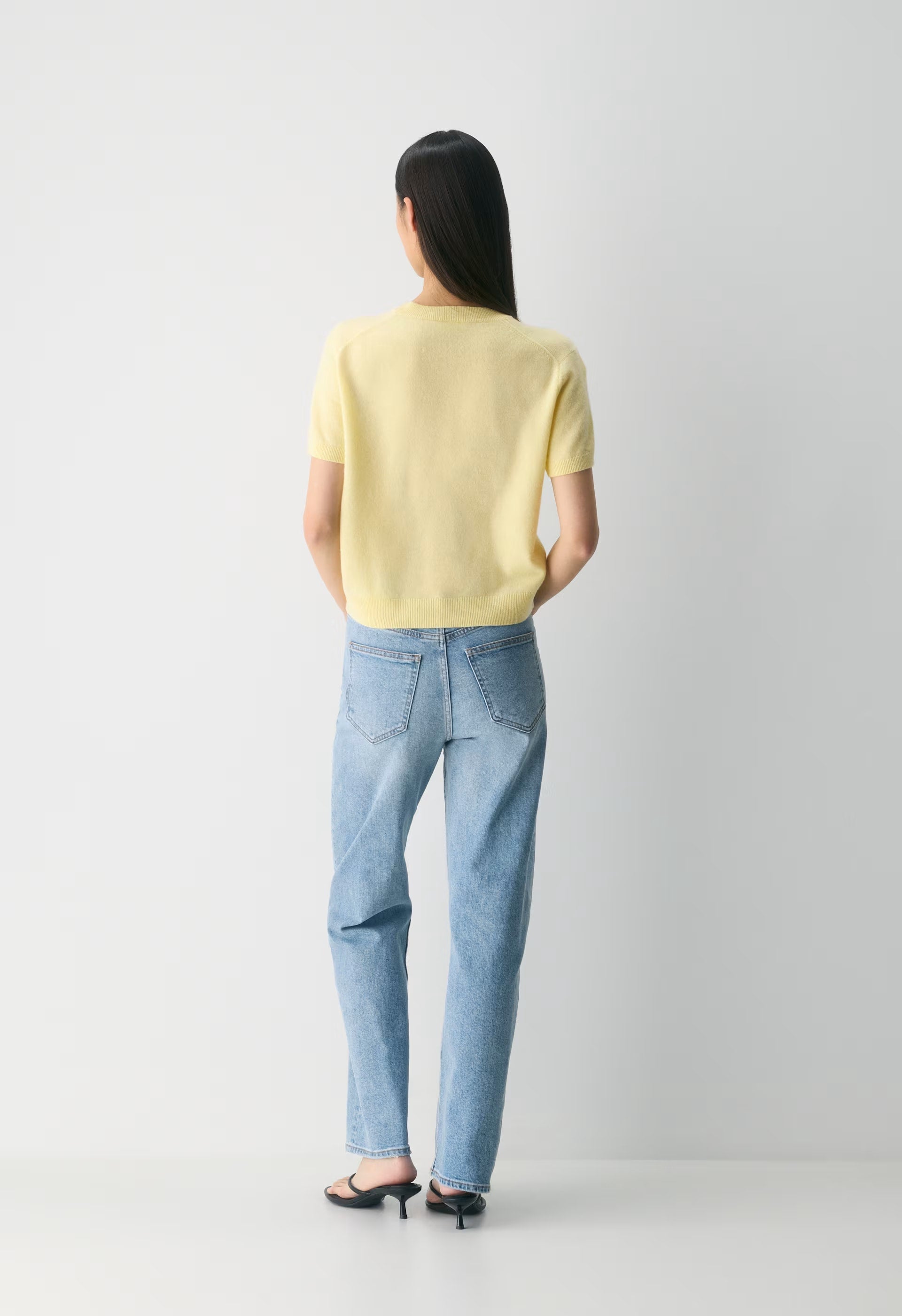 Bare Cashmere Bloor Shortsleeve Sweater - LEMONADE