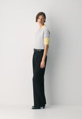 Bare Cashmere Bloor Shortsleeve Sweater - HEATHER CHROME