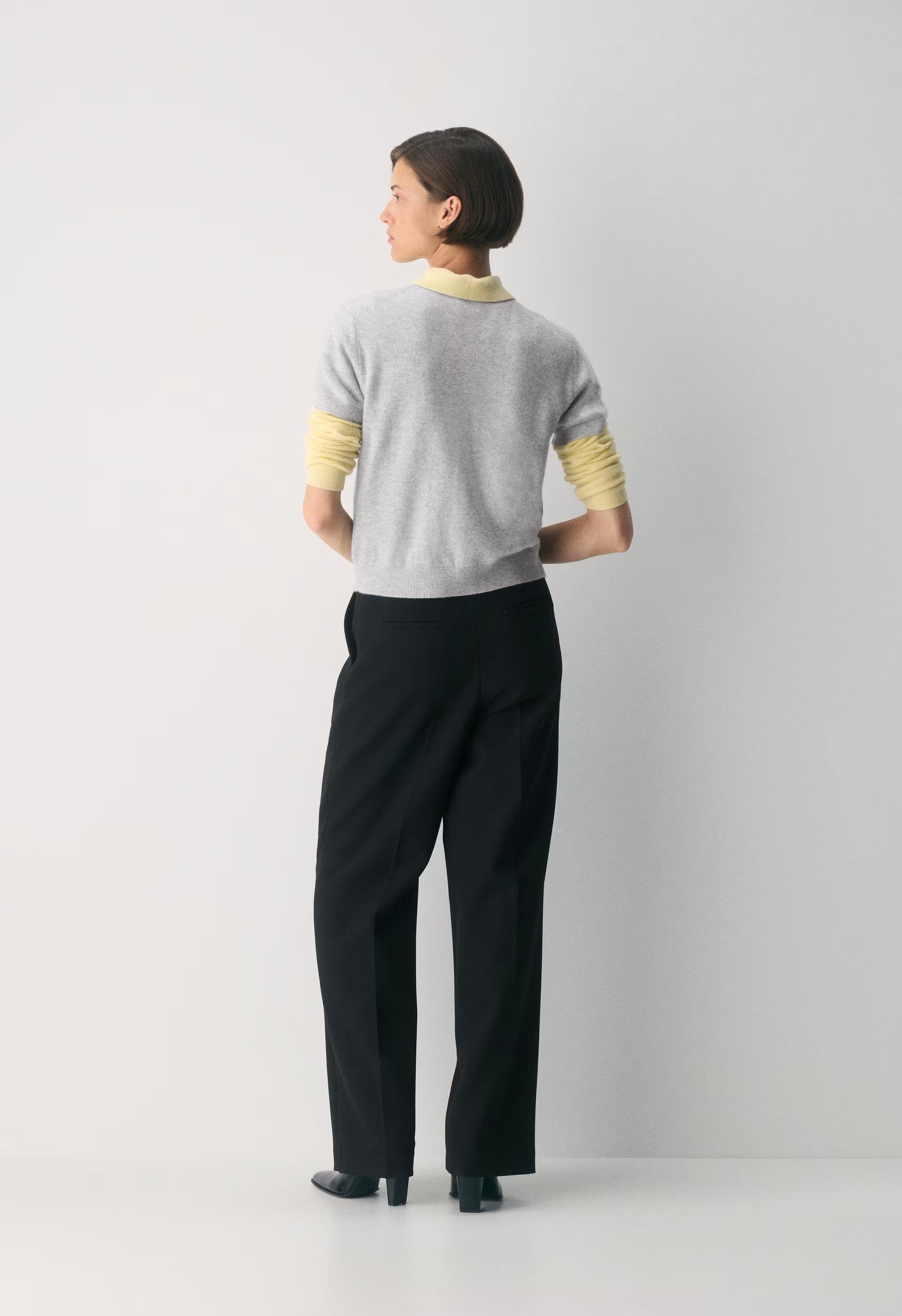 Bare Cashmere Bloor Shortsleeve Sweater - HEATHER CHROME