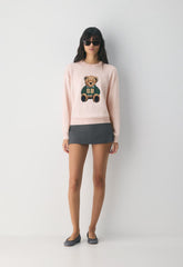 Cotton Charm™ Prep Icon Sweater - SHY PINK / TEDDY BEAR