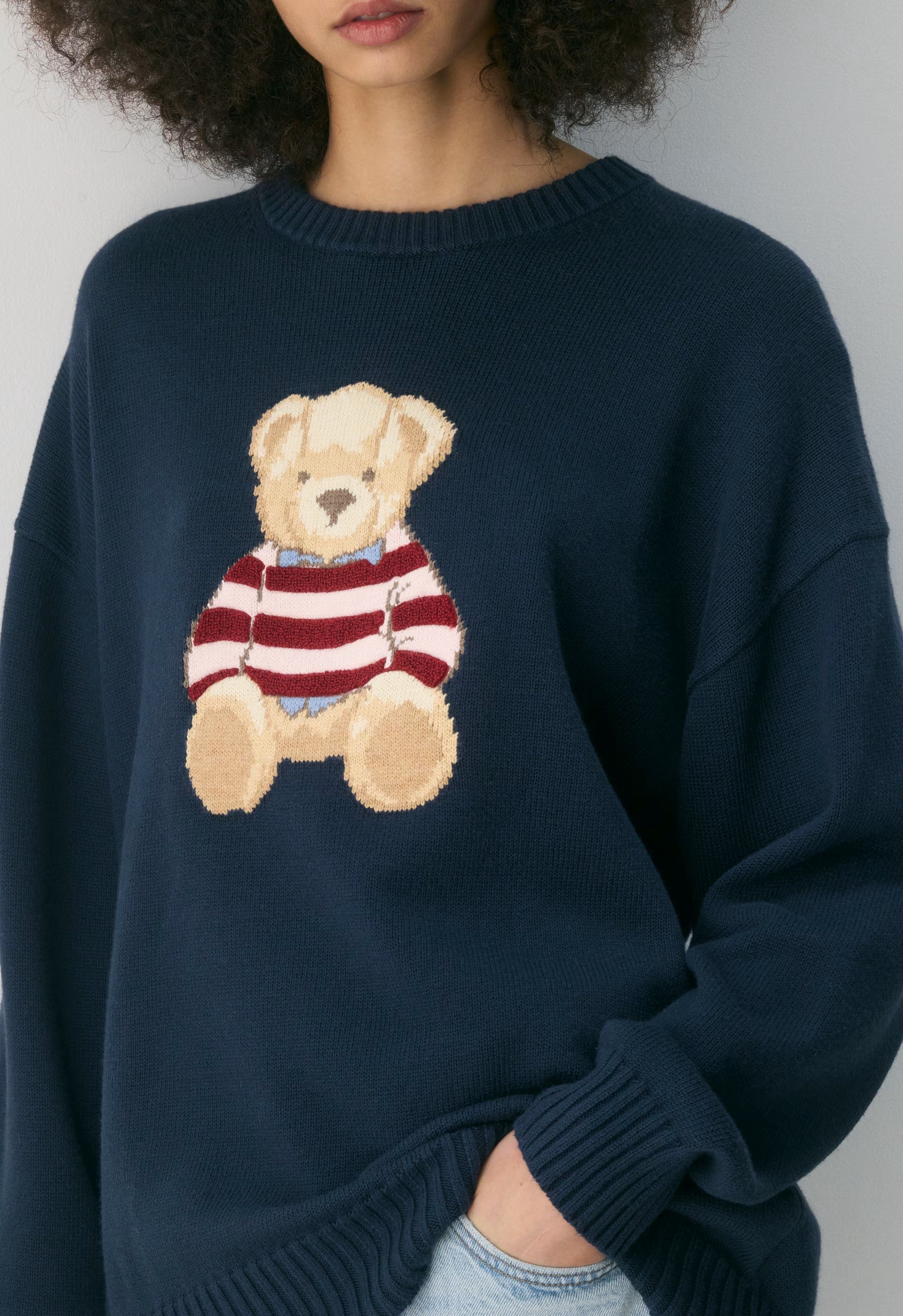 Cotton Charm™ Peggy Icon Sweater - ADMIRAL/ TEDDY BEAR