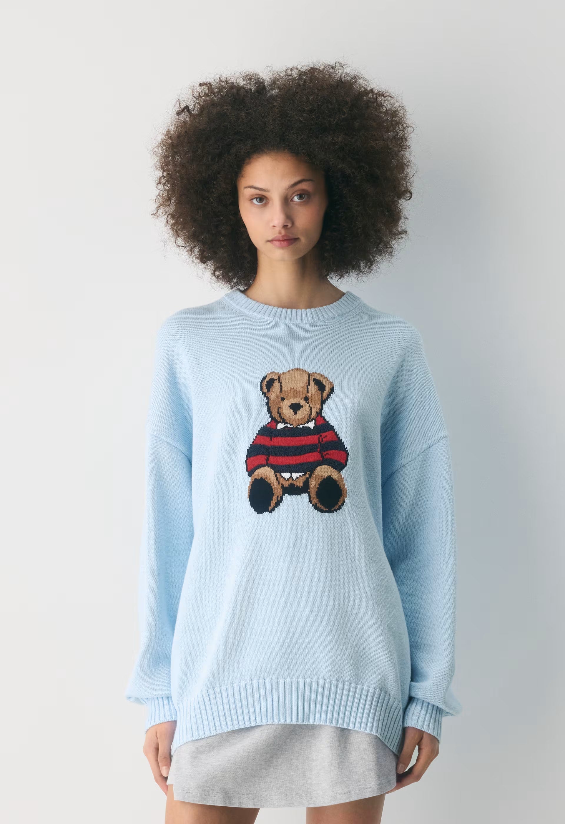 Cotton Charm™ Peggy Icon Sweater - VILLA BLUE/TEDDY BEAR