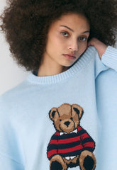 Cotton Charm™ Peggy Icon Sweater - VILLA BLUE/TEDDY BEAR