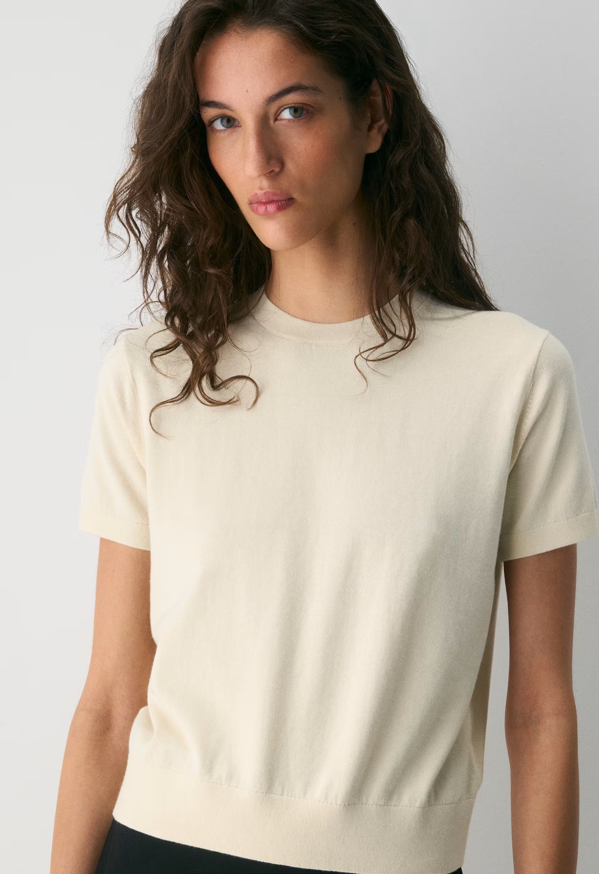 Bloor Shortsleeve Sweater - LIGHT BIRCH